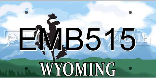 EMB515 Wyoming License Plate
