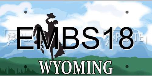 EMBS18 Wyoming License Plate