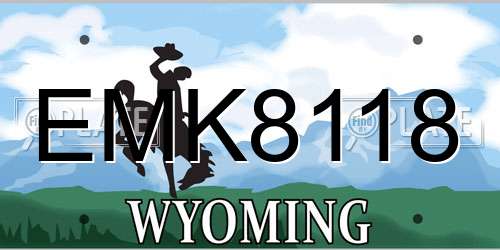 EMK8118 Wyoming License Plate