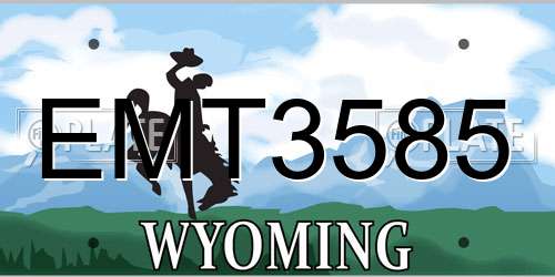 EMT3585 Wyoming License Plate