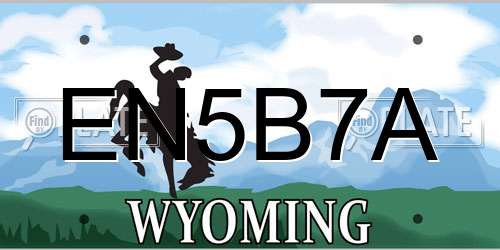 EN5B7A Wyoming License Plate