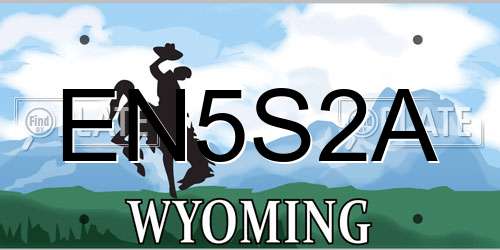 EN5S2A Wyoming License Plate