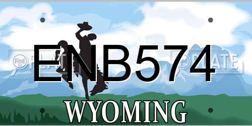 ENB574 Wyoming License Plate
