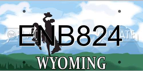 ENB824 Wyoming License Plate