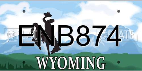 ENB874 Wyoming License Plate
