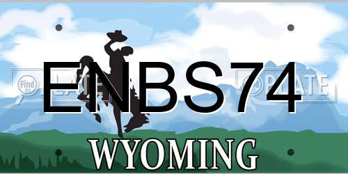 ENBS74 Wyoming License Plate