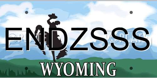 ENDZSSS Wyoming License Plate