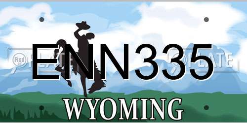 ENN335 Wyoming License Plate