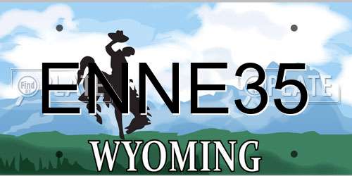 ENNE35 Wyoming License Plate