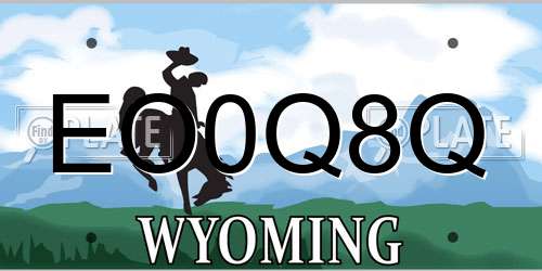 EO0Q8Q Wyoming License Plate