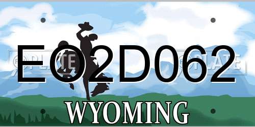 EO2D062 Wyoming License Plate