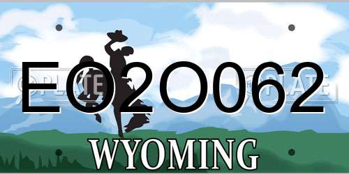 EO2O062 Wyoming License Plate