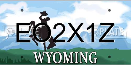 EO2X1Z Wyoming License Plate
