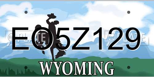 EO5Z129 Wyoming License Plate