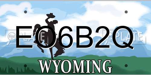 EO6B2Q Wyoming License Plate