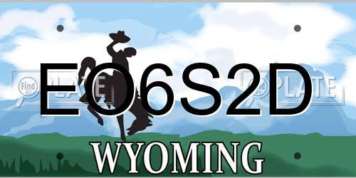 EO6S2D Wyoming License Plate