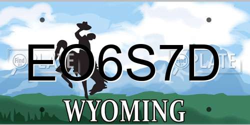 EO6S7D Wyoming License Plate