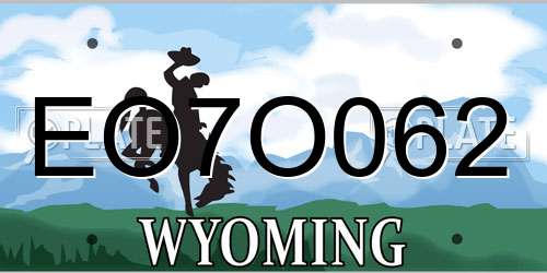 EO7O062 Wyoming License Plate