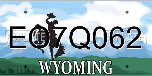 EO7Q062 Wyoming License Plate