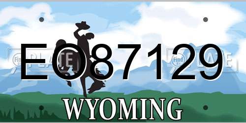 EO87129 Wyoming License Plate