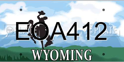 EOA412 Wyoming License Plate