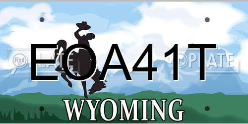 EOA41T Wyoming License Plate