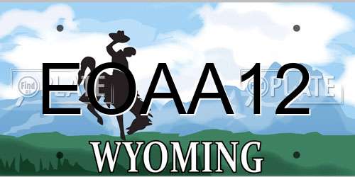 EOAA12 Wyoming License Plate