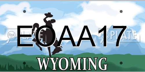 EOAA17 Wyoming License Plate