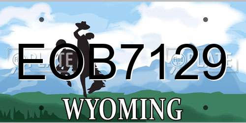 EOB7129 Wyoming License Plate