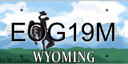 EOG19M Wyoming License Plate