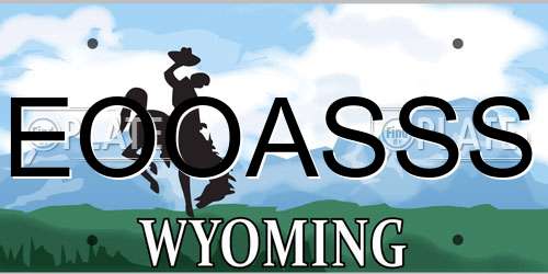 EOOASSS Wyoming License Plate