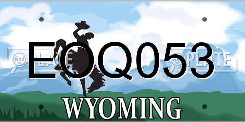 EOQ053 Wyoming License Plate