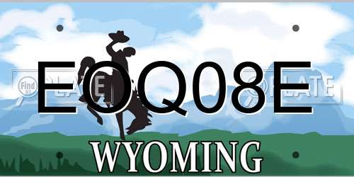 EOQ08E Wyoming License Plate
