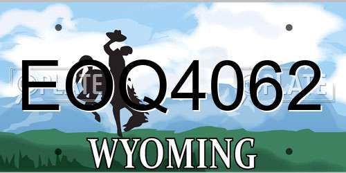 EOQ4062 Wyoming License Plate