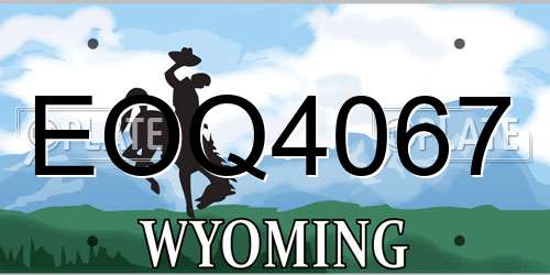 EOQ4067 Wyoming License Plate