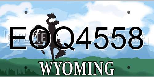 EOQ4558 Wyoming License Plate