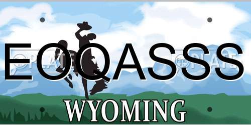 EOQASSS Wyoming License Plate