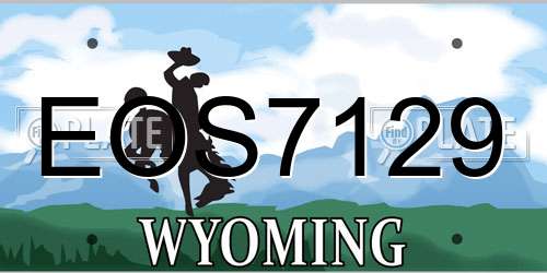 EOS7129 Wyoming License Plate