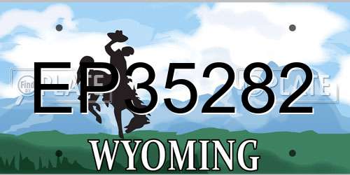 EP35282 Wyoming License Plate