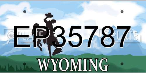 EP35787 Wyoming License Plate