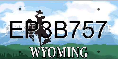 EP3B757 Wyoming License Plate