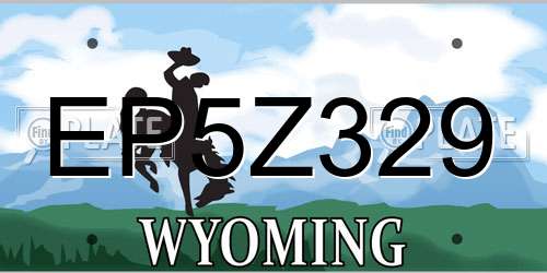 EP5Z329 Wyoming License Plate