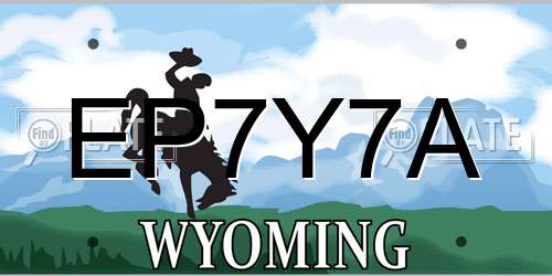 EP7Y7A Wyoming License Plate
