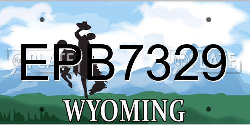 EPB7329 Wyoming License Plate