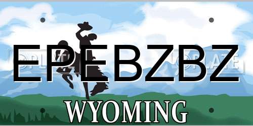 EPEBZBZ Wyoming License Plate