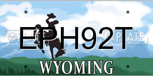 EPH92T Wyoming License Plate