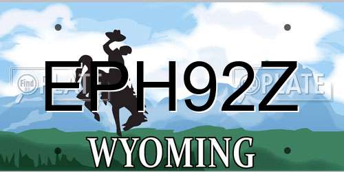 EPH92Z Wyoming License Plate