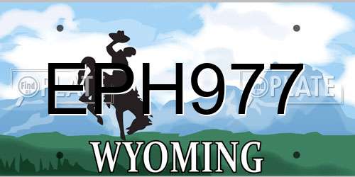 EPH977 Wyoming License Plate
