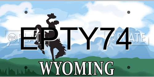 EPTY74 Wyoming License Plate