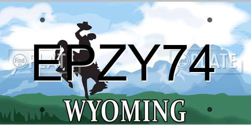 EPZY74 Wyoming License Plate